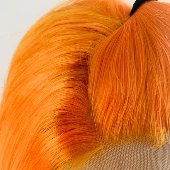 Long Orange Versatile 13x2.5 Lace Front Synthetic Wig for Cosplay or Everyday - Picture 7 of 14